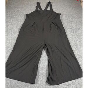 Kaari Blue Jumpsuit Womens 22 W Black Sleevless Zip Up Stretch Capri Comfort NWT